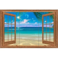 Ceramic Tile Mural Backsplash Miller Tropical Seascape Window Art DMA2037   361754362748